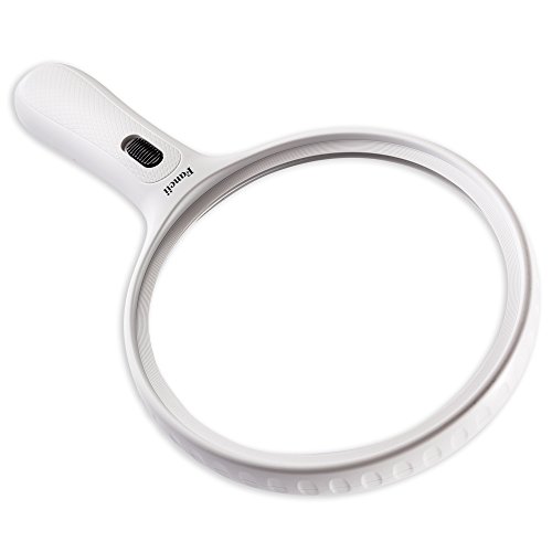 Fancii große Leselupe Lupe mit LED Licht und 2-fach 3,5-fach Vergrößerung - Grosse 138mm Beleuchtet Handlupe für Senioren zum Lesen
