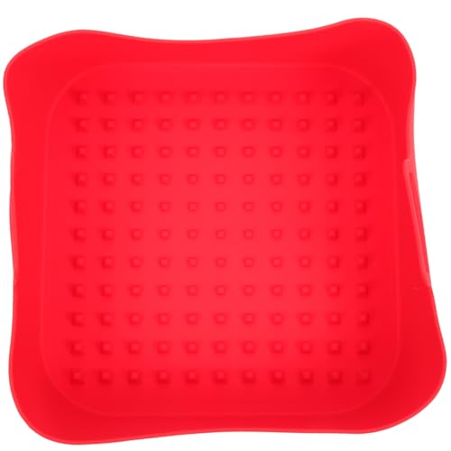 CIYODO Wiederverwendbare Silikon Backmatte Quadratisch Antihaftbeschichtete Airfryer Einlage Hitzebeständig und Leicht zu Reinigen für Pommes Hähnchen und Snacks Lebensmittelecht