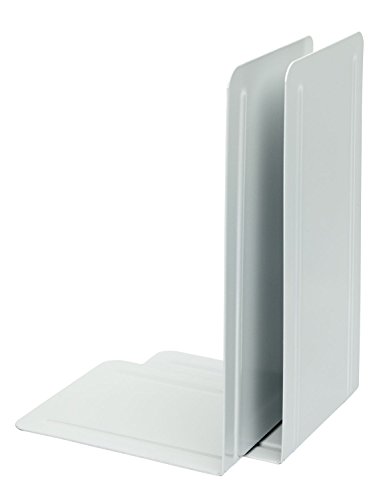 ALCO-Albert 4303-10 Buchstützen aus Metall, 1 Paar, 130 x 240 x 140 mm, weiß