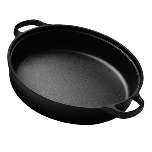 CONGARTENO Unbeschichteter Wok Gießen Kochtöpfe Stock Pot Kochen Induktion Lodge Pan Hütte Kochtopf Braten Camping Kochtopf Kochkessel Hängepfanne Für Zu Hause Alter Brattopf Eisen Black