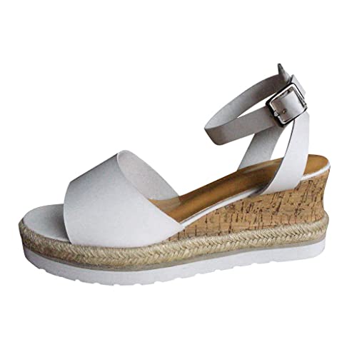 Keils Sandalen retro Roman Frauen Plattform offene Fashion-Zehen Schuhe mit Knöchel Damensandalen Damen Schuhe Breite Füße Elegant
