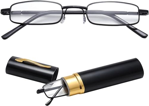 Lesebrille,Lesebrille Herren 2,0,Lesebrille Damen,Verstellbare Lesebrille,Lesebrille Herren,Lesebrille Damen 2,0,Lesebrille Lesehilfe Unisex LesegeräT Mit Brillenetui,Ultrakleine Lesebrille