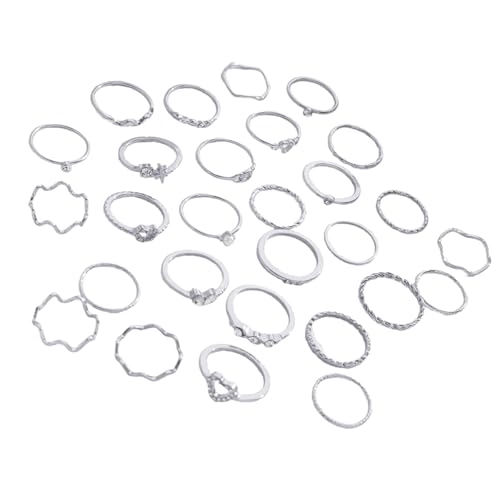 Watreketal Elegante 28 Stücke Stilvolle Wehende Ringe Mit Herzakzent Tragbarem Accessoire Für Alltägliche Verschleiß Und Besondere Anlässe Romanze Herzringe