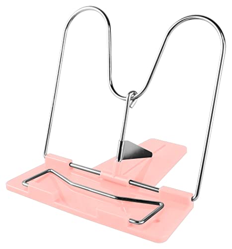 Leseständer / Buchhalter / Buchständer / mit Metallbügel / Farbe: rosa