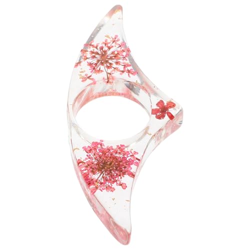 Gadpiparty Daumenbuchhalter Lesezeichen mit Getrockneten Blumen Transparenter Buchseitenhalter zum Lesen Fingerhalter für Bücher Dekorativer Buchöffner für Bücherliebhaber