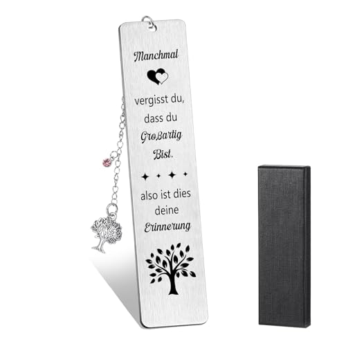 Geschenke für Frauen Lesezeichen Metall, Lesezeichen personalisiert, Positive Geschenke Geburtstag Geschenk, Ruhestand Geschenk Mutmacher für Mutter Freundin Ehefrau Studenten