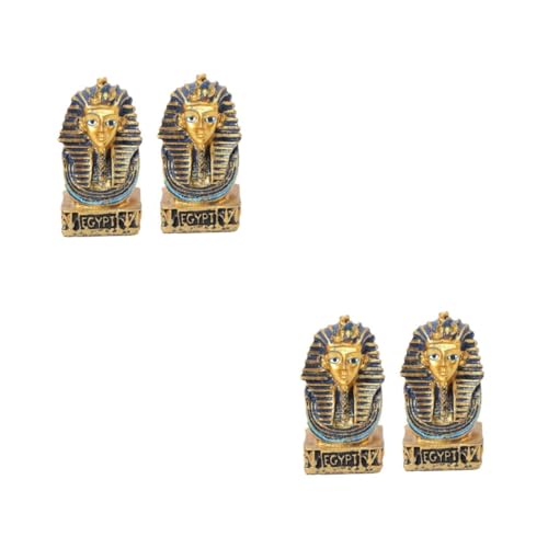 MAGICLULU 2 Sätze Ägyptische -verzierung Ägyptische Mythen Vintage Dekoration Pyramidenverzierung TUT Dekorationen Aus Kunstharz Ägyptisches Kleines Königsdekor Golden 2 Stück * 2