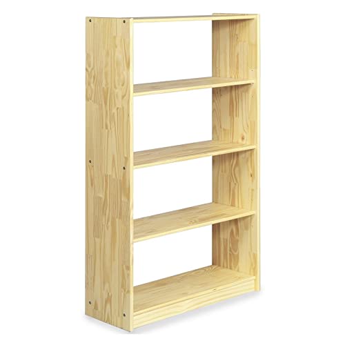 IDIMEX Standregal mit 5 Böden, praktisches Bücherregal aus massiver Kiefer in Natur, Schlichtes Büroregal aus Massivholz