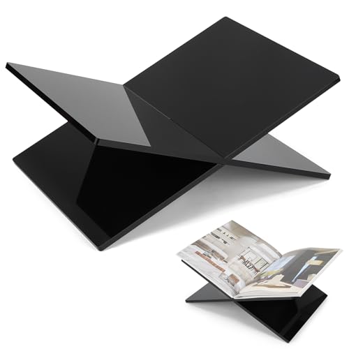 LALAGO Acryl Buchständer,Schwarz Kreuzrahmen Acryl Buchhalter,Luxus Plexiglas Leseständer,geeignet für Bibel,Lehrbücher und Zeitschriften