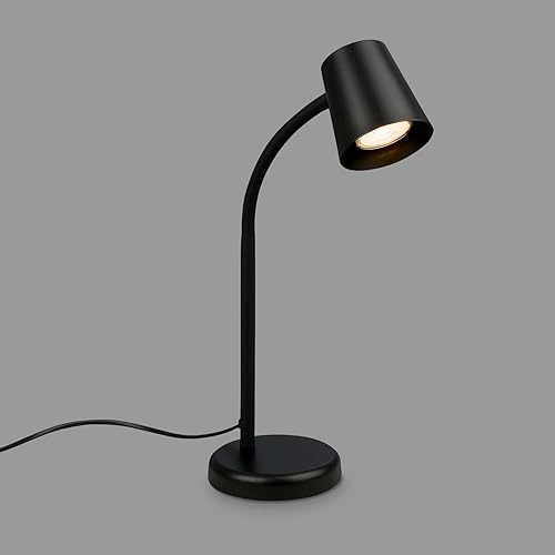 BRILONER – Nachttischlampe, Schreibtischlampe Schwenkbar, Tischlampe GU10 für Home Office mit Kabelschalter, Leselampe, Schwarz