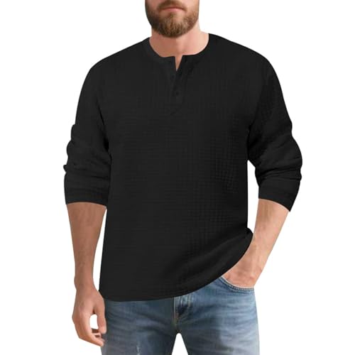 Schweres Karomuster Langarmshirt Für Thermounterwäsche In Entspannter Passform – Alltag Freizeit Shopping – Unisex Nein Herren T-Shirts – Stilvolles Oberteil Für Winter Schwarz S