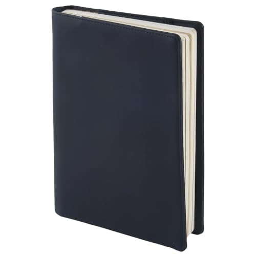 craspire A5 Buchhülle Aus Leder Mit Kartenfächern wasserdichte Notizbuchhülle Schwarzer PU Umschlagordner Business Aktentasche Wiederverwendbarer Portfolio Organizer Aus Leder Für Buchliebhaber