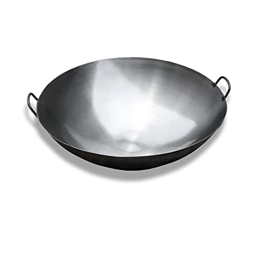 Zanotva Traditioneller Wok,Ø 50 cm/20 inch,Eisen wok mit rundem Boden,Asia Wok,Wokpfanne für Gasherd