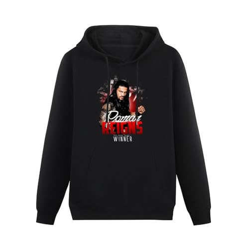 URBREW Roman Reigns Mens Sweatshirts Black Unisex Mens Pullover Hoodies M