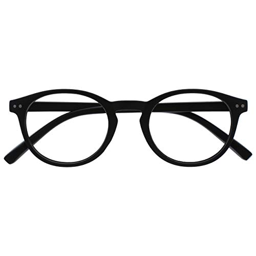 Opulize Zen Lesebrille Kleine Runde Rahmen Federscharniere Kratzfest Matt Schwarz Herren Damen R24-1 +1.00