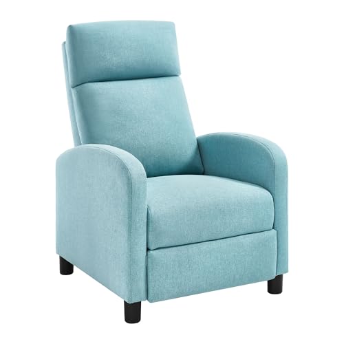 WOLTU Relaxsessel, Fernsehsessel, Lesesessel, Loungesessel mit Liegefunktion, Polstersessel, Wohnzimmer Schlafzimmer, Leinen, Blau, SKS58bl
