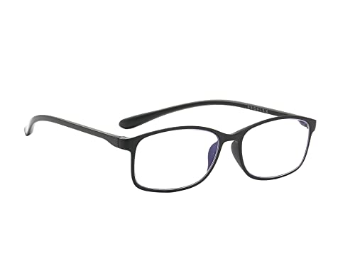 PROFLEX BluOptix mit Blaulichtfilter leicht, flexibel, kratzfest, unisex (Damen + Herren), Computerbildschirm-Technologie Lesebrille (schwarz, 2,0)