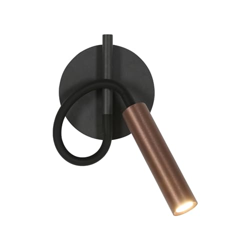 LED Wandleuchte Innen, Leselampe Bett Wandmontage 4W, Wandlampe Schwarz Industrial, Bett Leselicht 360° Schwenkbar Schwanenhals Lampe aus Metall für Nachttisch Schlafzimmer Café, Warmweiß 3000K