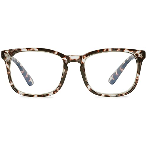 MAGIMODAC Blaulichtfilter Lesebrille groß Damen Herren Computerbrille Lesebrillen Sehhilfe Brille Computer-Lesebrillen mit/ohne Stärke (Leopard, 0.00)