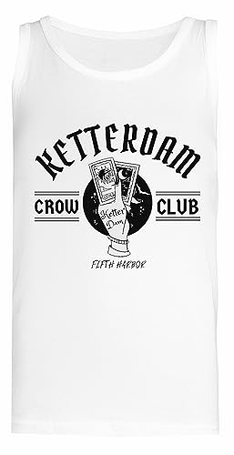 Ketterdam Crow Club Weißes Tank-T-Shirt Für Frauen, Ärmelloses T-Shirt