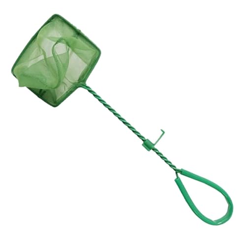 Aquariennetz Netz für Aquarien Fischbehälter Aquarium Fischnetz ultrafeines Maschennetz mit langem quadratisches Fischfangnetz und Griechische (Green One Size)