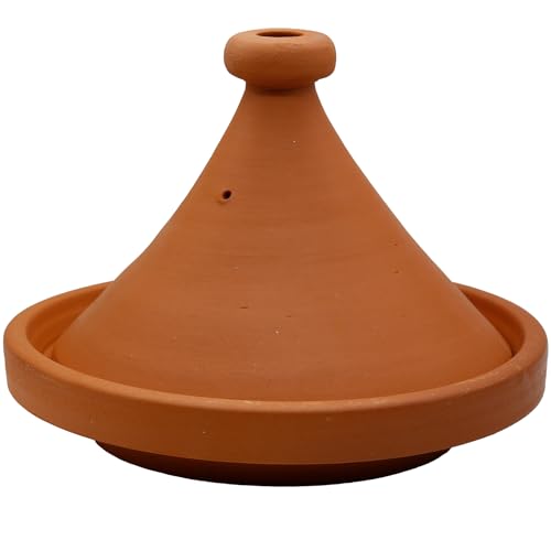 Tajine Schmortopf aus Ton – Ø 34 cm Marokkanisch Kochen für 4-6 Personen – Tagine unglasierter Gartopf Tontopf