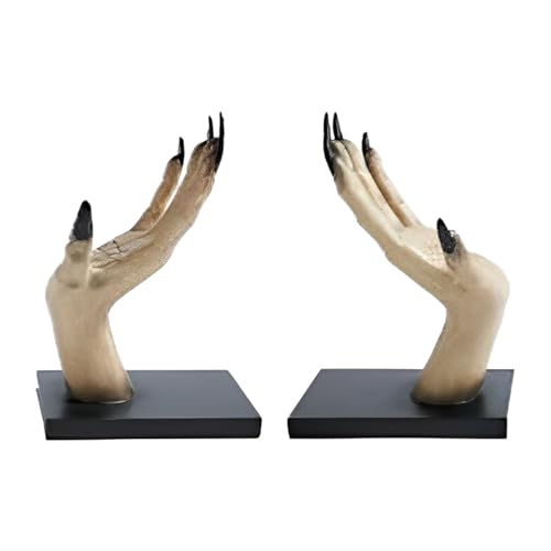 Hexen-Handbuchständer, Kunstharz, dekorative Bibliotheks-Buchstützen, Halloween-Horror- -Stopper, rutschfest, gruseliges Buch-Organizer-Werkzeug, gruseliges Bücherregal-Zubehör, für