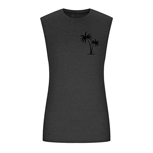 Generisch Sommer große Geteilte lose Sport-Fitness-Weste verlängerte Hiphop Reine ärmellose Bedruckte Weste (GY2, S)