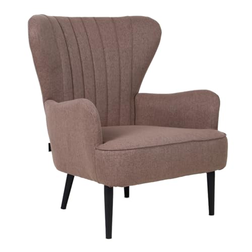 SVITA Arthur Sessel Relaxsessel Ohrensessel Modern Gepolstert Stoff Braun