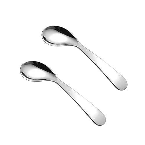 HAMPPLIES 2stücke Fütterlöffel Esslernlöffel Aus Für Babynahrung Mit Gebogener Form Und Glatten Kanten Für Sicheres Füttern