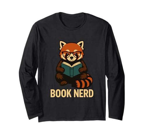 Buch-Nerd Red Panda liest Grafik Langarmshirt