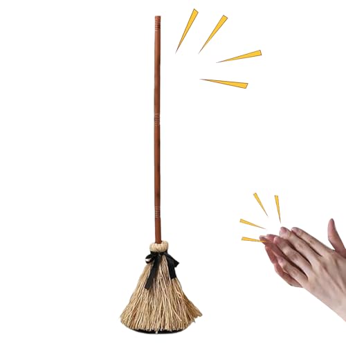 Halloween Witch Broom - 100 x 25 cm Pp Floating Animated Prop, Haunted Dancing Accessory, Coafy Ghost Ghost Ghostly Decoration, Gruselig Spektrale Feature | Hexenbesen Dekoration für Cort