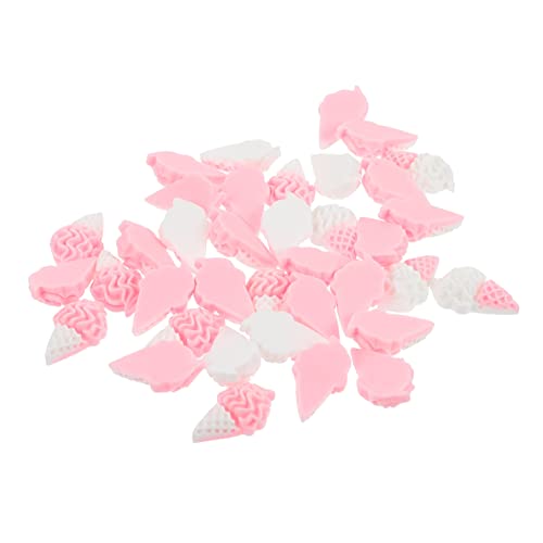 jojofuny 40 Stück Simuliertes Eiscremezubehör Eiscreme-anhänger Selber Machen Süße Eiscreme Flach Zurück Entzückende Kühlschrank -ornamente Charme Süße Reize Für Handwerk Bunte Reize Harz