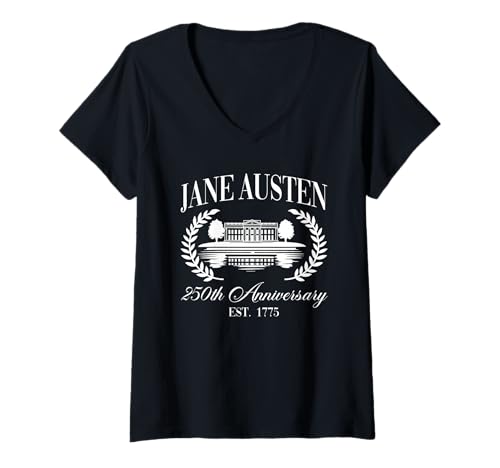 Damen Stolz und Vorurteil zum 250-jährigen Jubiläum von Jane Austen Pemberley T-Shirt mit V-Ausschnitt
