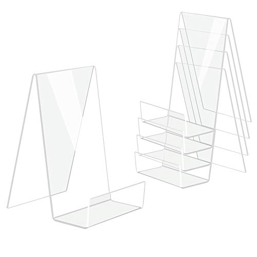 DesignSter 5PCS Plexiglas Buchständer, Transparente Acryl Bücherregal, Buchhalter Tisch, Fotoalbum und Prospektständer für Bücher angezeigt, Notebooks, Bilderalben, Bilderbücher, usw.