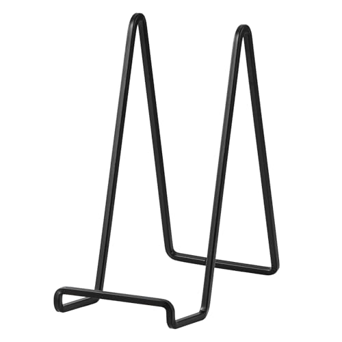 Staffelei Aufsteller Teller Ständer Metall - 2 Stück Tellerständer - Deko Tellerhalter - Dekoteller Halterung - Eisen Staffelei fuer Teller | Foto | Bücher | Bild | Bilderrahmen - Schwarz - 20,5 cm