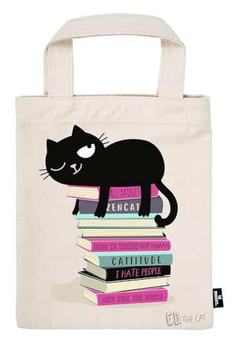 moses. Ed, the Cat Büchertasche – Stofftasche für Bücher, Geschenkverpackung aus 100% Baumwolle, wiederverwendbar, umweltfreundliche Buchhülle mit coolem Ed, the Cat Design