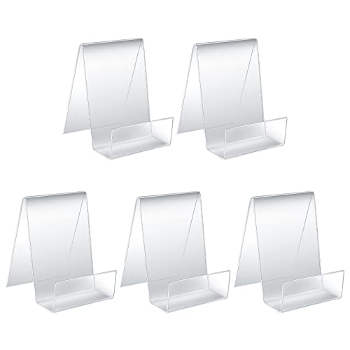 5 Stück Durchsichtige Acryl Buchständer, Tischständer Schräg, Tablet Halter Buchstützen, Staffelei Aufsteller Ständer Zum Anzeigen von Fotos, Büchern, Musik, Kunsthandwerk