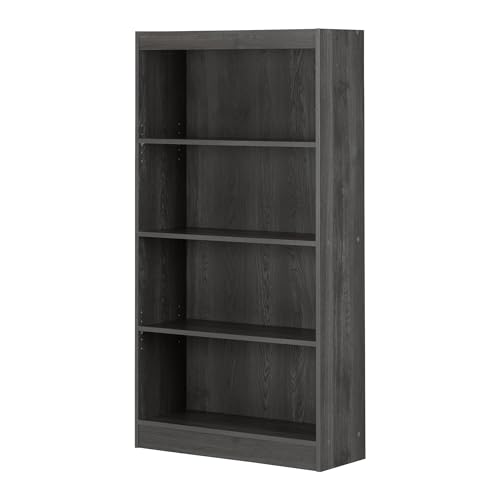 South Shore Bücherregal mit 4 Regalböden, Eiche grau