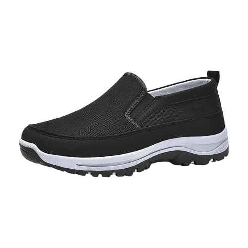 Halbschuhe für Herren, weite Passform, Schlupfschuhe, leicht, atmungsaktiv, Diabetiker-Turnschuhe, leger, flache Loafer, Sneaker, Fußgewölbeunterstützung, bequem, rutschfest, orthopädische Turnschuhe