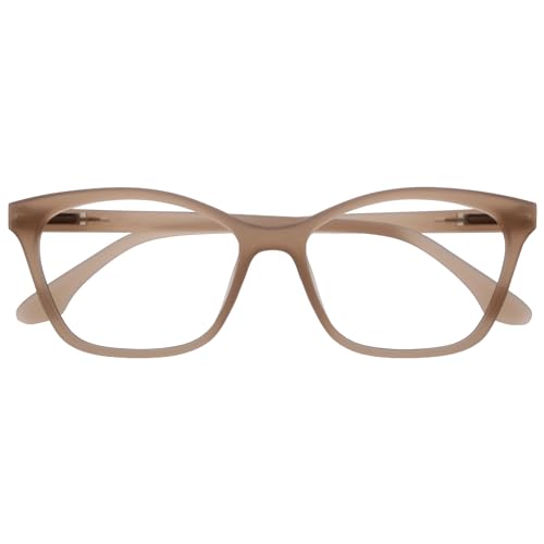 OPULIZE KAT Lesebrille - Cat-Eye Katzenaugen-Fassung - Matt Taupe - Herren & Damen - Federscharniere - R59-U - +1.00