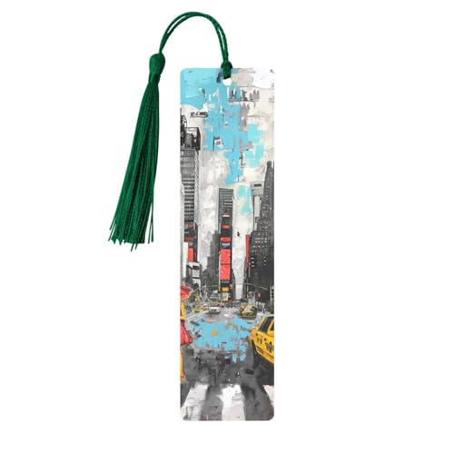 Love from New York Bedrucktes Metall-Lesezeichen M, Dunkelgrün, leichter Aluminium-Lesezeichen für Bücher, Tagebücher & Geschenke, ideale Buchliebhaber, Urlaubsdekoration & Handwerk