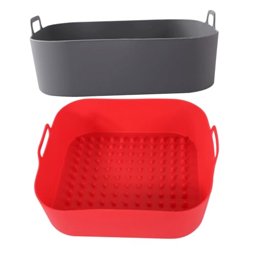 LAPYAPPE 2 Stück Frittierkorb Ofenfeste Fritteuse Silikontopf Doppel Smart Ofen Fritteuse Pro Kommerzielle Dose Plus Our Place Fritteuse Fritteuseneinlagen Stapel Toaster Kochbuch