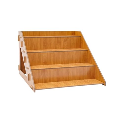 Pocoiau Bamboos 4-lagiges Dessertregal mit geräumigen Ablagen für Zuhause, Bäckerei, Party-Dekoration, Kuchen-Präsentationsständer, platzsparender Dessert-Organizer, Bambus-Regal