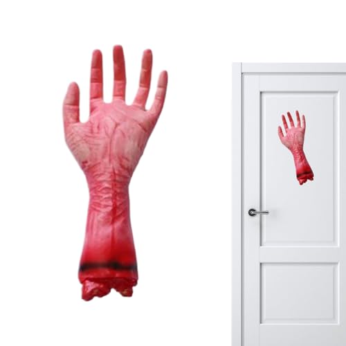 Blutige Hände für Halloween, künstliche Körperteile, menschliche abgetrennte Hände, wiederverwendbare Requisiten, Spukhaus-Dekorationen für Urlaub, Party, Innen- und Außenbereich, Fluchtraum, Schule