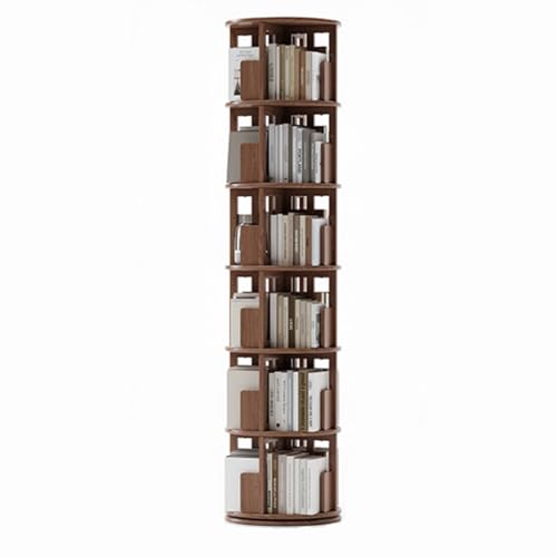 Drehbares Bücherregal aus Massivholz, 360° bodenstehend, Bücherregal, Aufbewahrungsregal für Wohnzimmer, Arbeitszimmer und Büro
