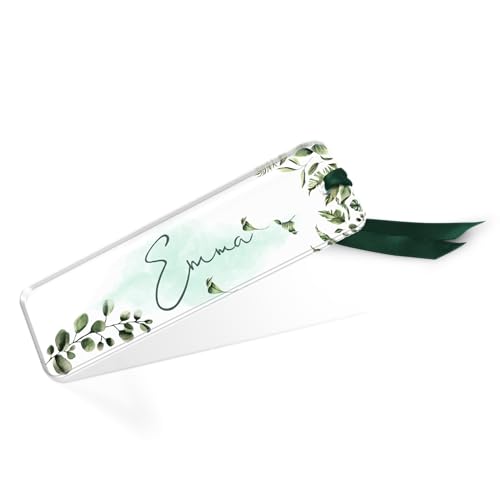 CHRISCK design Personalisiertes Lesezeichen aus Acrylglas - für Erwachsene & Kinder - praktisches Geschenk für Mama, Oma, Tante zum Geburtstag - Buchzeichen mit Namen & Motiv Auswahl