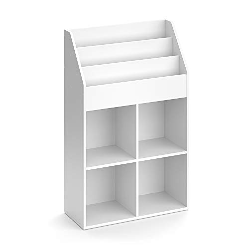 Vicco Bücherregal Luigi, Spielzeugregal für Faltboxen, Weiß, 72 x 114 cm