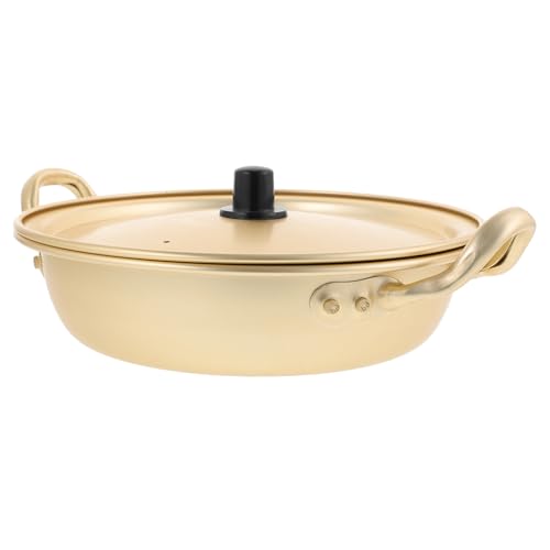 ABOOFAN Aluminium Ramen Topf mit Deckel Flacher Schnellnudeltopf 22cm für Koreanisches Kochgeschirr und Verschiedene Herdarten