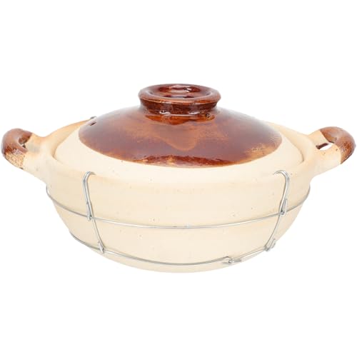 SHINEOFI Keramik Schmortopf mit Einzelgriff 05L Weiß Antihaftbeschichtet für Reisgerichte Haushaltstöpfe mit Deckel